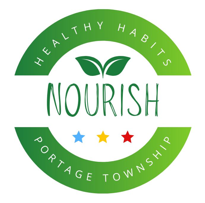 NOURISH Logo with white outline