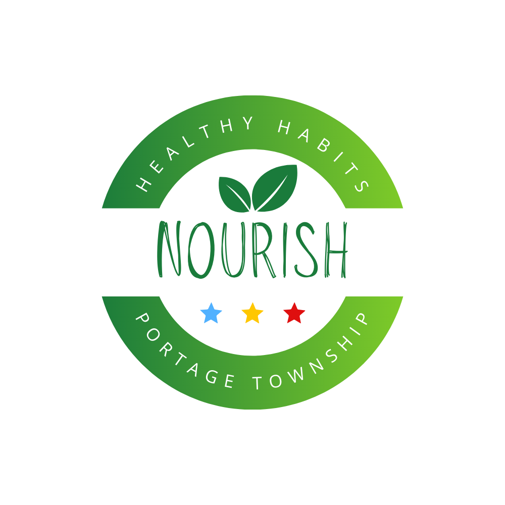 NOURISH Logo with white outline