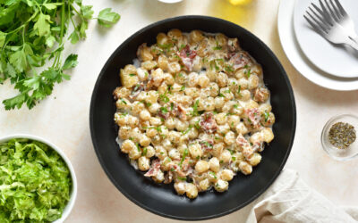 Gnocchi with Peas and Bacon
